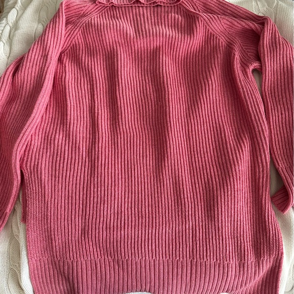 Aritzia Wilfred Free Lin Pink Sweater High Low Hem Wool Turtleneck Size L - Picture 7 of 15